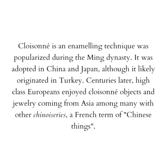 Vintage Chinese Cloisonne Black Floral Bangle Bracelet 4mm 2.6 inches - Picture 5 of 5